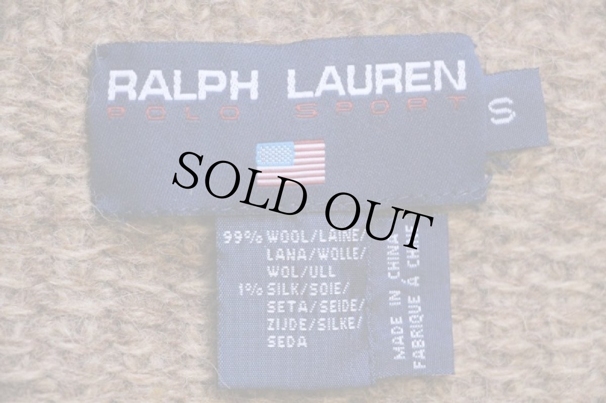 画像4: 90s POLO SPORT ポロ スポーツ ラルフローレン 乗馬柄 パッチワーク ウール×シルク ニットジャケット S (4)