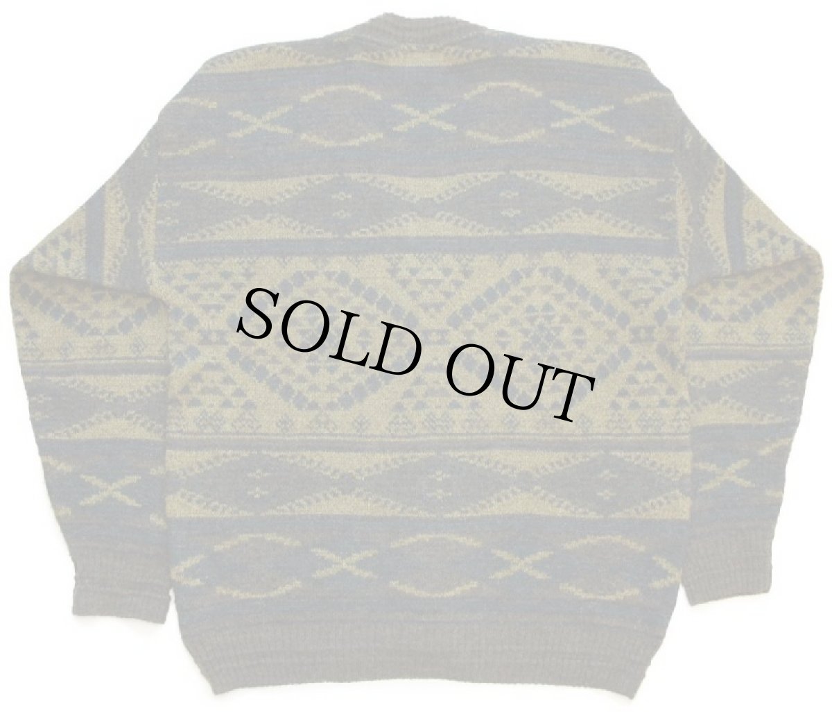 画像2: 90s イタリア製 RRR ネイティブ柄 ジャガード アクリル×ウール×アルパカニット カーディガン 50 (2)