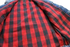 画像6: 80s USA製 Levi'sリーバイス 70417 バッファローチェック ネルライナー ケミカルウォッシュ デニムジャケット 4ポケット★アシッド (6)