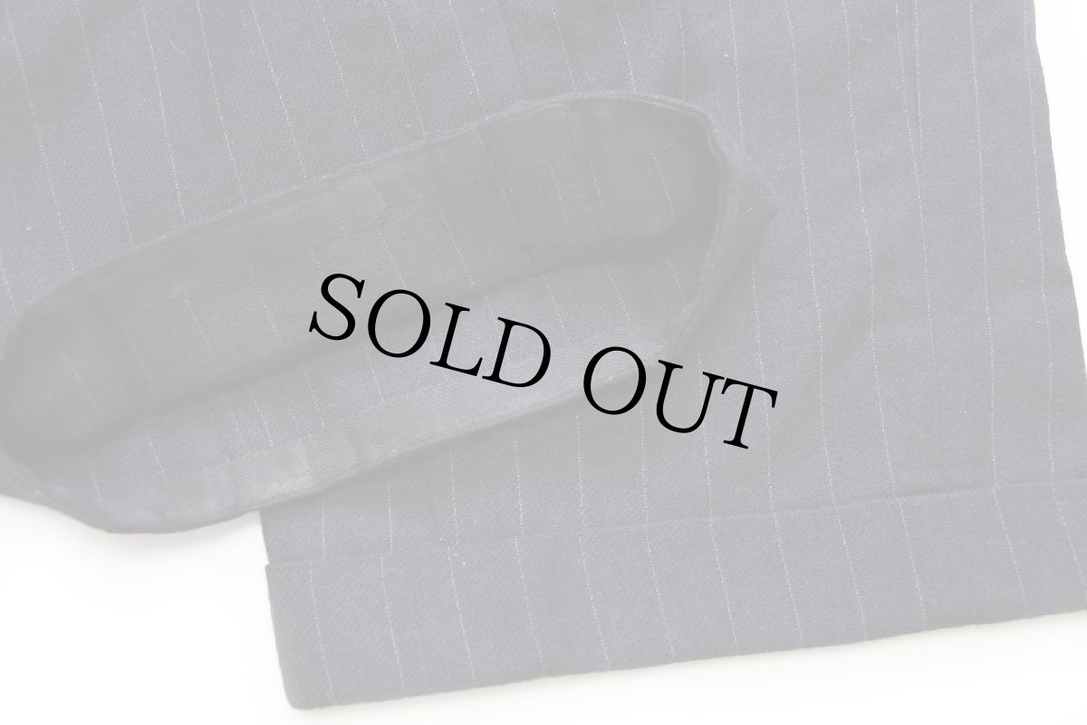 画像9: ビンテージ UNKNOWN ワンタック ストライプ スラックス ツイード ウールパンツ w36 (9)