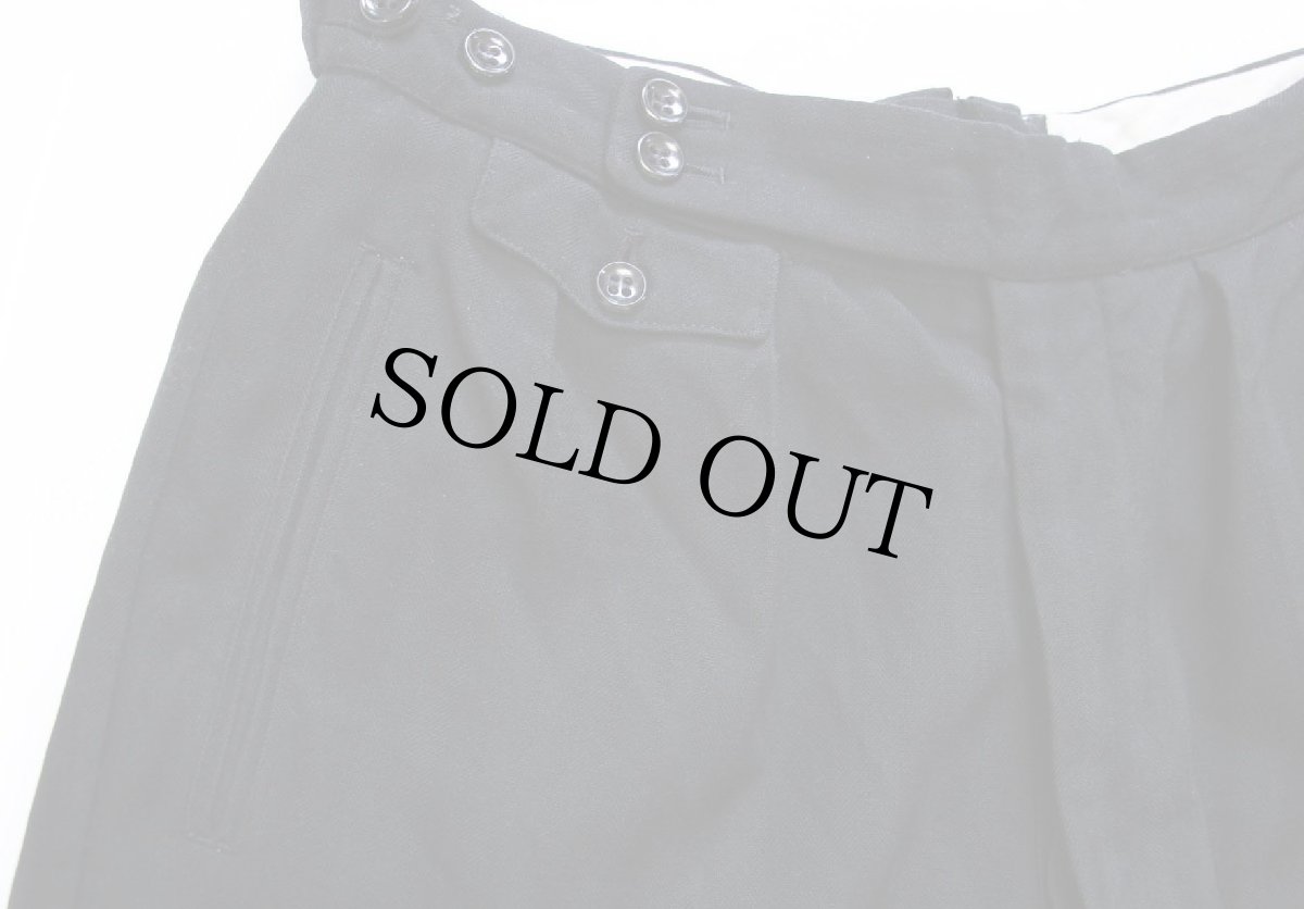 画像6: ビンテージ UNKNOWN ツータック 織り柄 ストライプ スラックス ウールパンツ 黒 w31 (6)