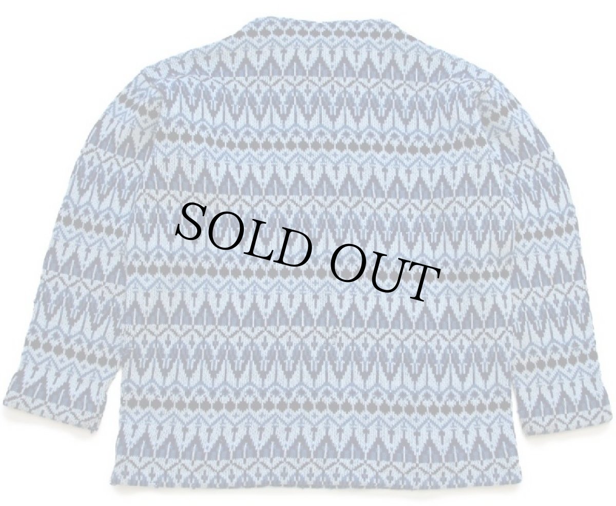 画像2: 60s オーストリア製 PRO-LINE ノルディック柄 ジャガード ボートネック ウール ハンドニット セーター ボロ (2)