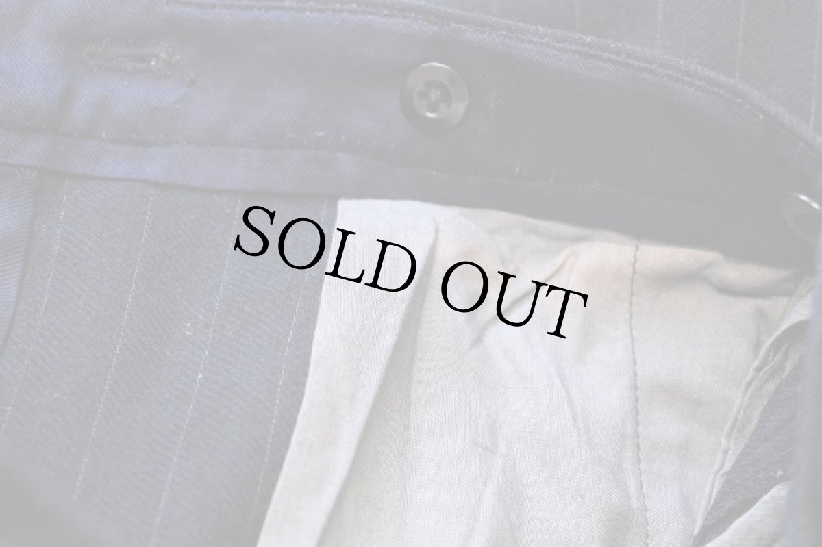 画像6: ビンテージ UNKNOWN ワンタック ストライプ スラックス ツイード ウールパンツ w36 (6)