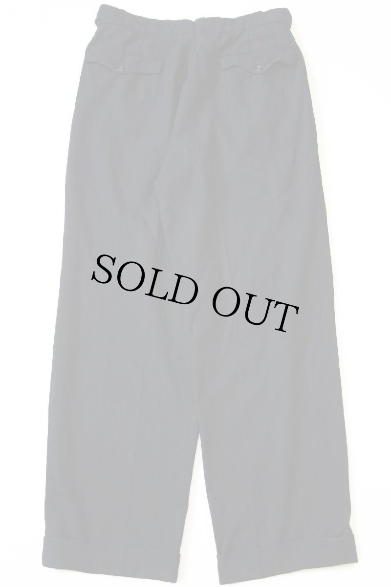 画像3: ビンテージ UNKNOWN ツータック 織り柄 ストライプ スラックス ウールパンツ 黒 w31 (3)