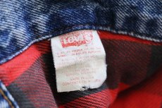 画像4: 80s USA製 Levi'sリーバイス 70417 バッファローチェック ネルライナー ケミカルウォッシュ デニムジャケット 4ポケット★アシッド (4)
