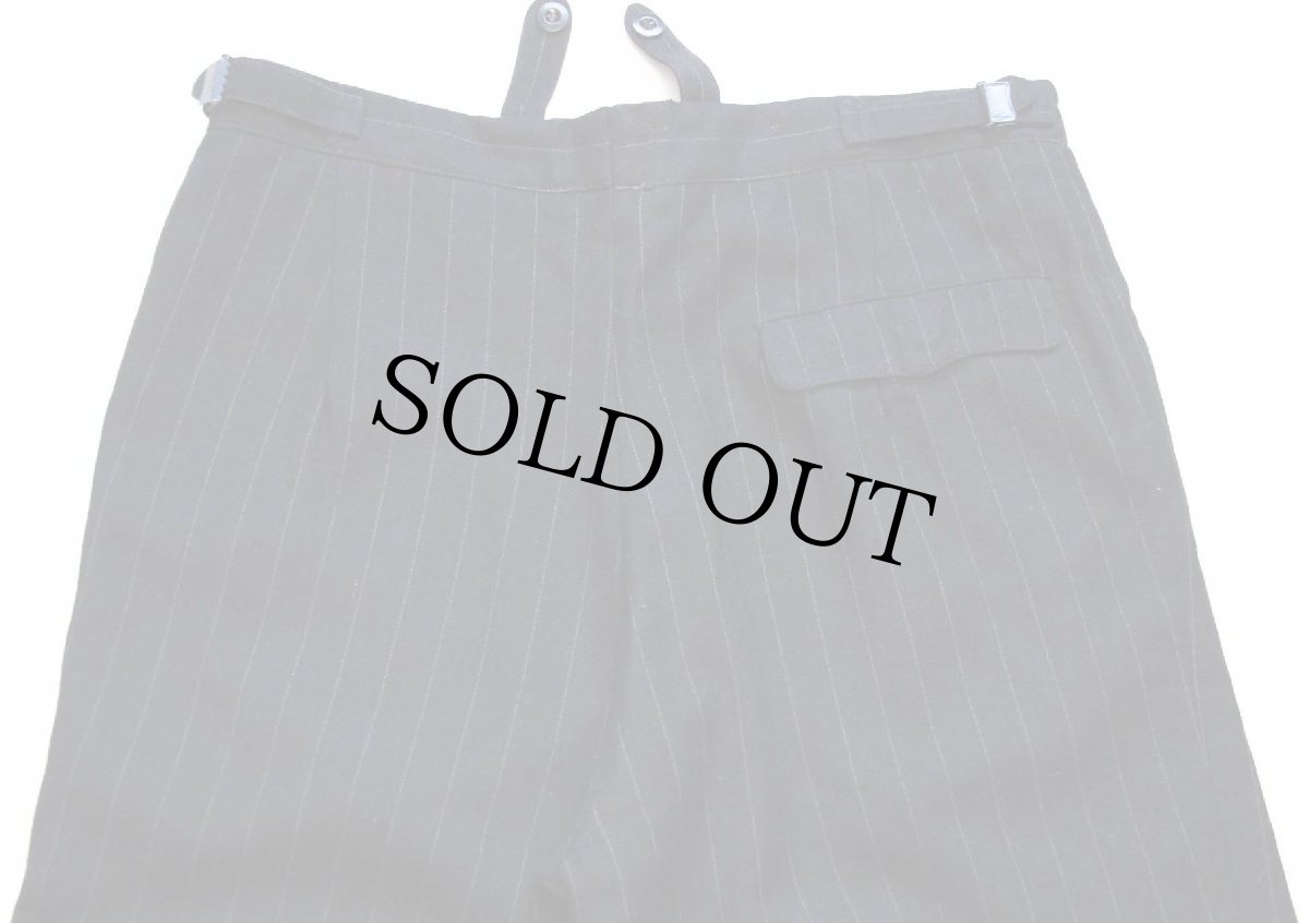 画像5: ビンテージ UNKNOWN ワンタック ストライプ スラックス ツイード ウールパンツ w36 (5)