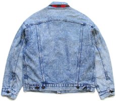 画像2: 80s USA製 Levi'sリーバイス 70417 バッファローチェック ネルライナー ケミカルウォッシュ デニムジャケット 4ポケット (2)