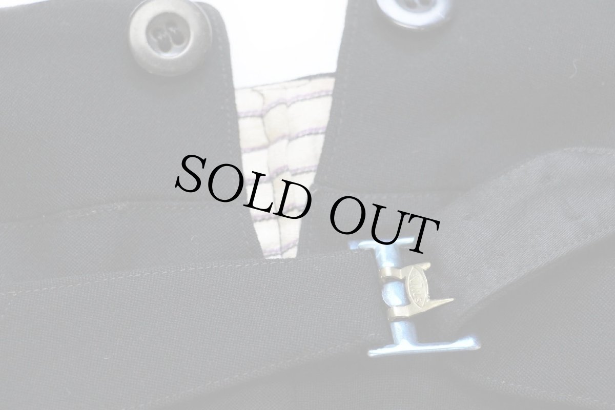 画像6: 40s UNKNOWN シンチバック ドレス ウールパンツ 黒 w30 (6)