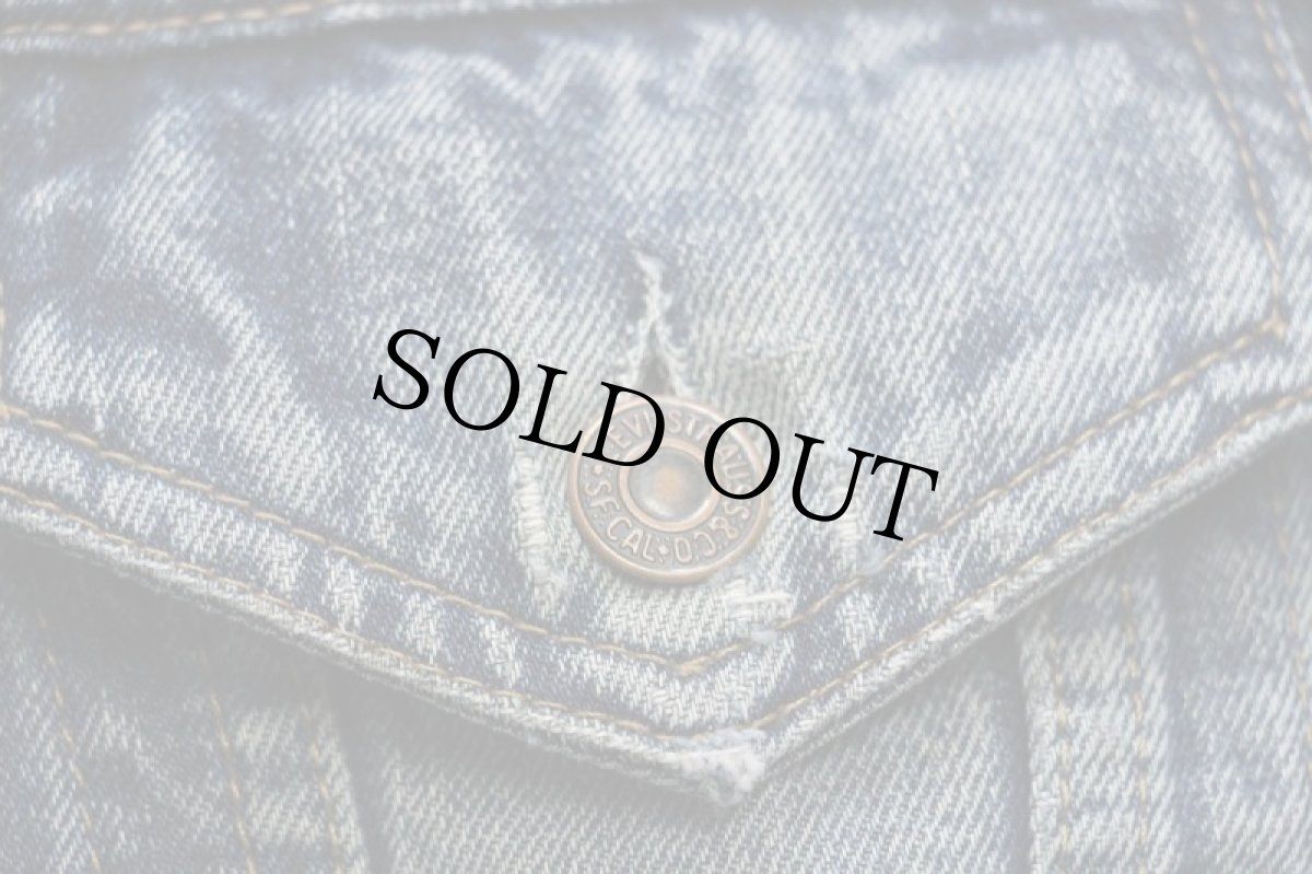 画像5: 00s Levi'sリーバイス 70500 ダメージ デニムジャケット★ユーロ (5)