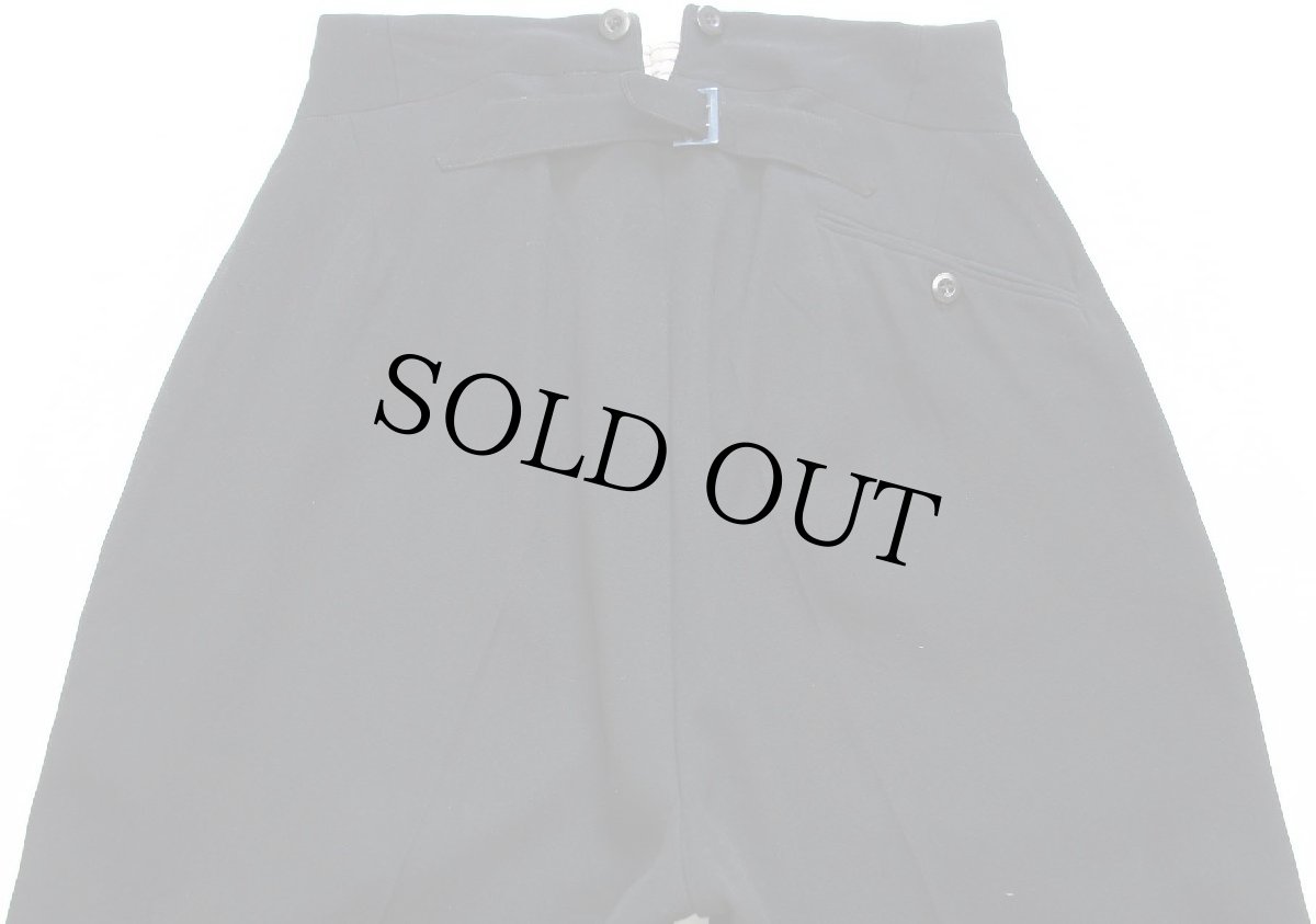 画像5: 40s UNKNOWN シンチバック ドレス ウールパンツ 黒 w30 (5)