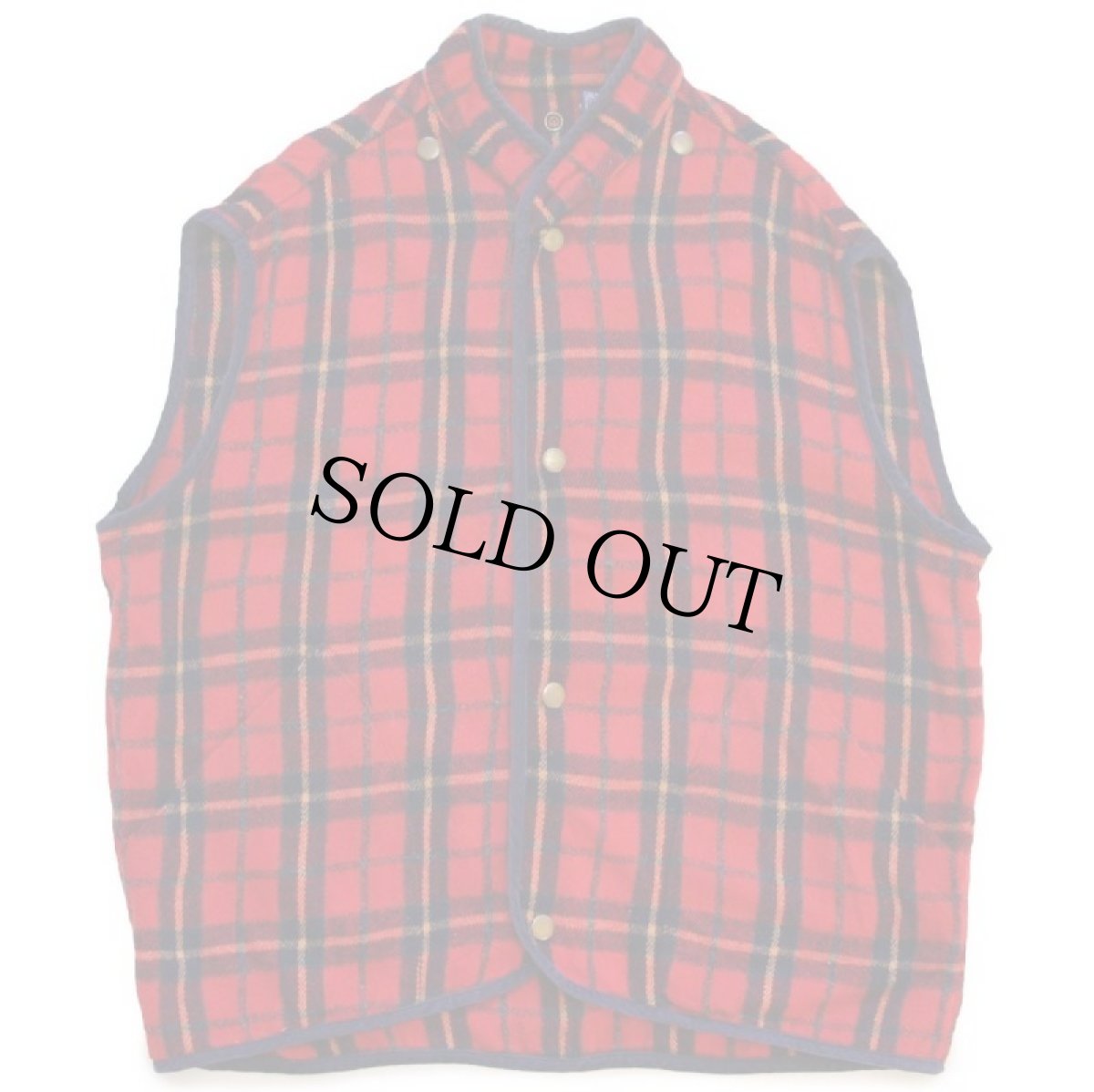 画像9: 90s GAPギャップ スタンドカラー タータンチェック ライナーベスト付き コットン キャンバス フィールドコート 緑 (9)