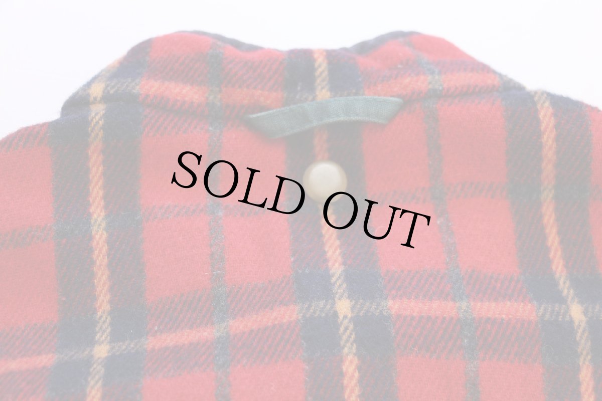 画像12: 90s GAPギャップ スタンドカラー タータンチェック ライナーベスト付き コットン キャンバス フィールドコート 緑 (12)