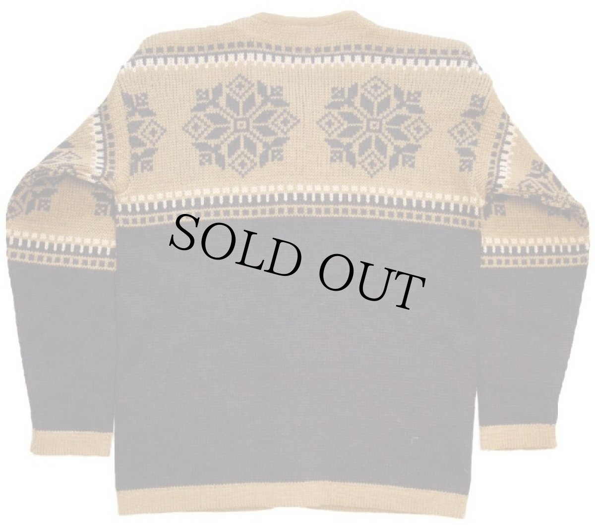 画像2: 70s Norvyk by Ren-Dale 雪柄 ノルディック柄 ノーカラー ウールニット カーディガン M (2)