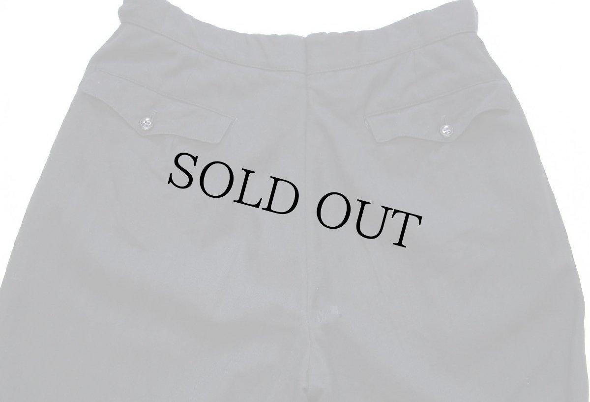 画像5: ビンテージ UNKNOWN ツータック 織り柄 ストライプ スラックス ウールパンツ 黒 w31 (5)