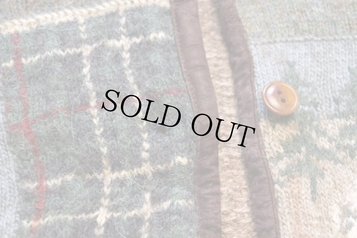 画像6: 90s POLO SPORT ポロ スポーツ ラルフローレン 乗馬柄 パッチワーク ウール×シルク ニットジャケット S (6)