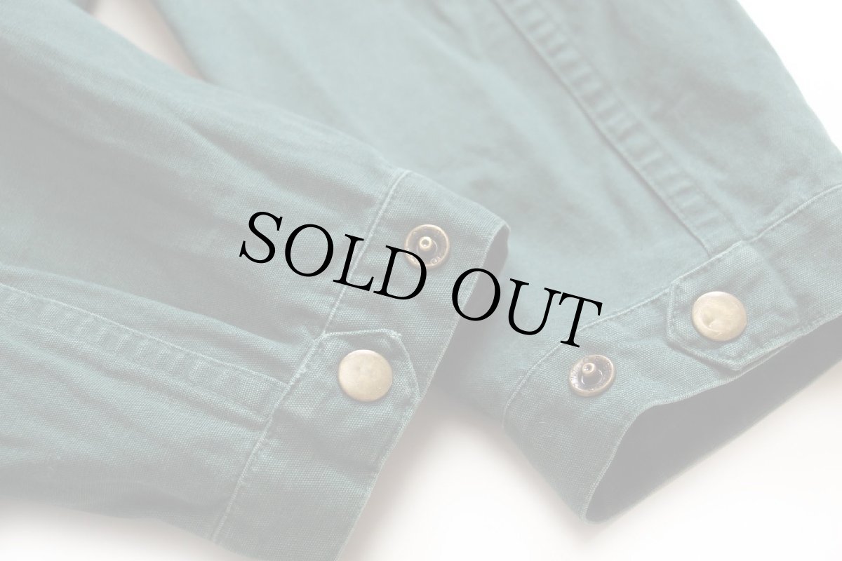 画像7: 90s GAPギャップ スタンドカラー タータンチェック ライナーベスト付き コットン キャンバス フィールドコート 緑 (7)