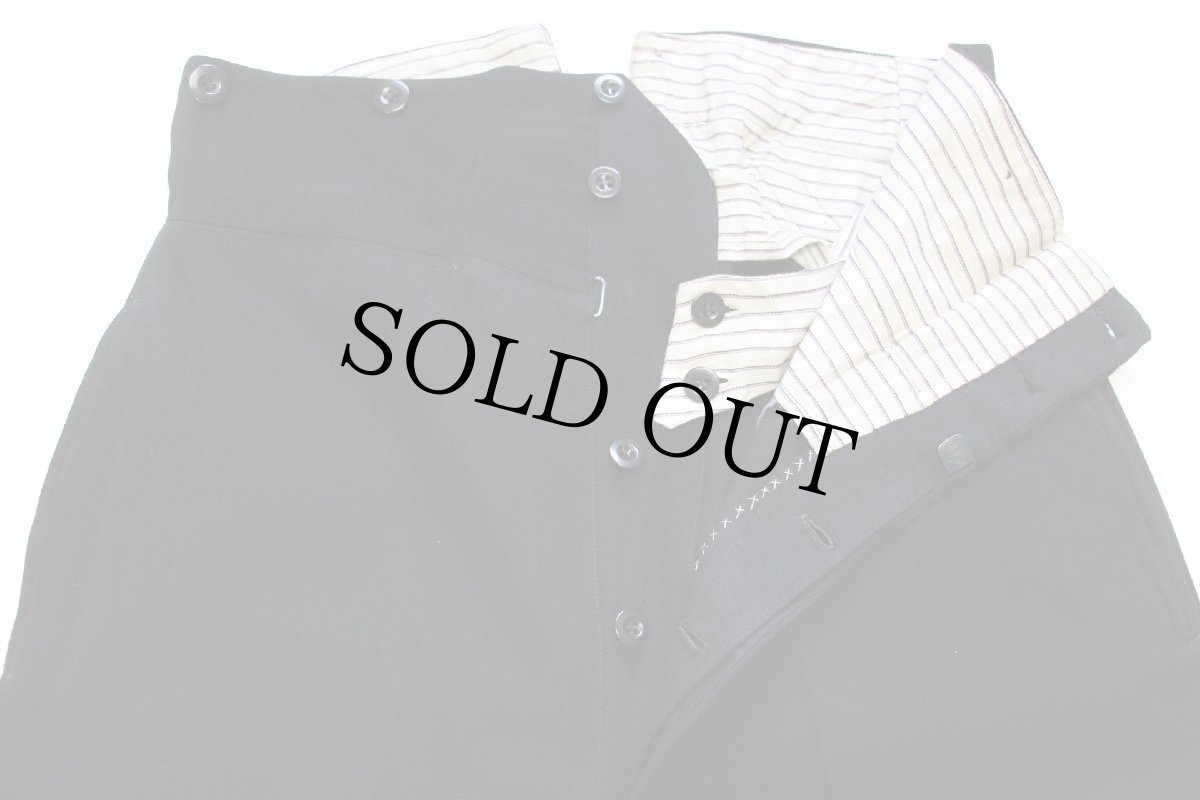 画像4: 40s UNKNOWN シンチバック ドレス ウールパンツ 黒 w30 (4)