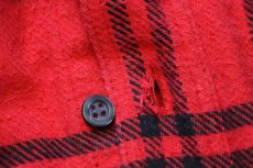 画像6: 90s ポルトガル製 GAPギャップ チェック コットン フランネルシャツ 赤×黒 XL (6)