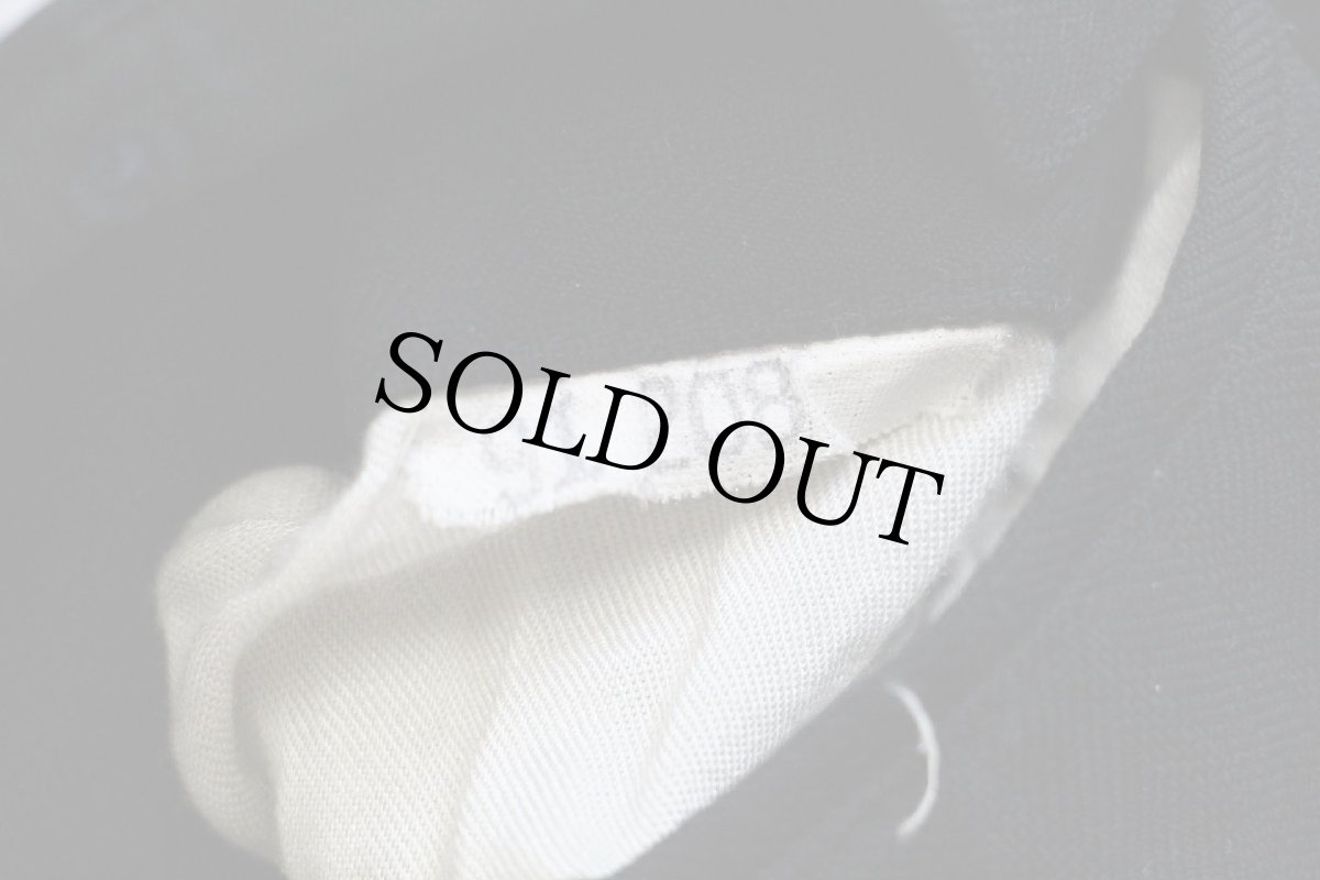 画像7: ビンテージ UNKNOWN ツータック 織り柄 ストライプ スラックス ウールパンツ 黒 w31 (7)