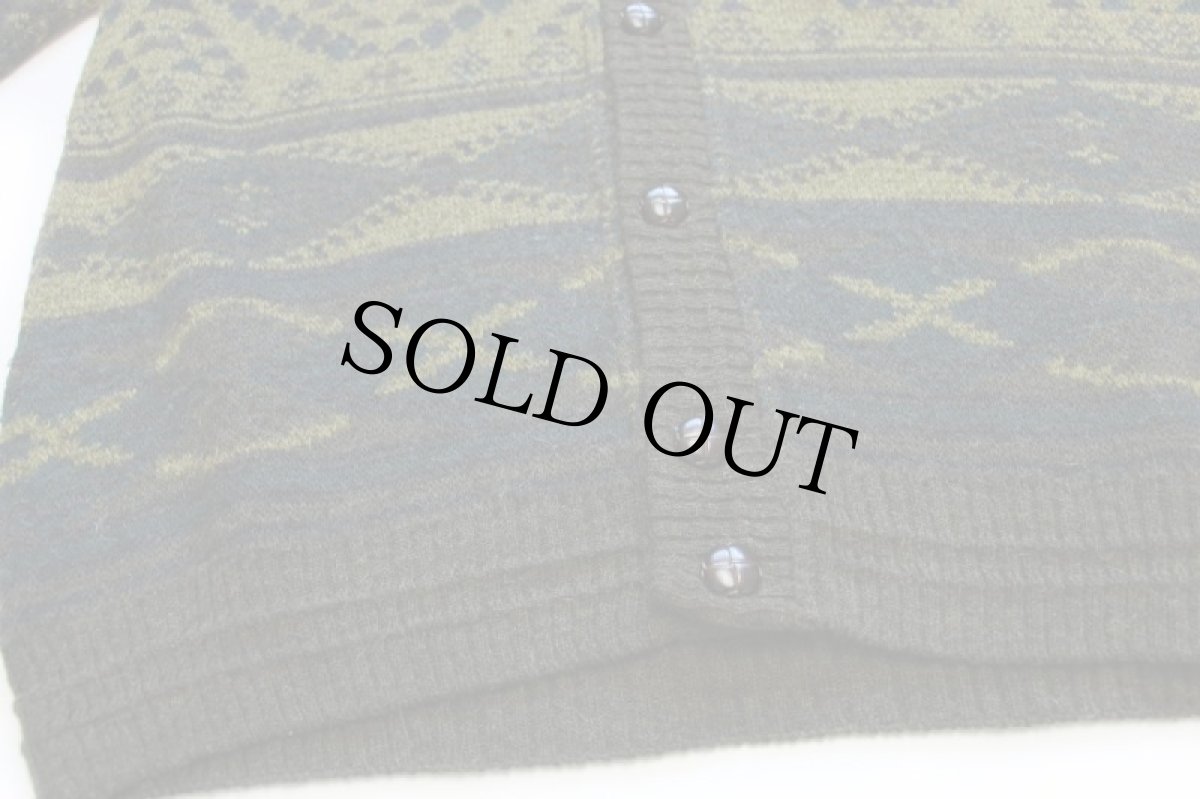 画像5: 90s イタリア製 RRR ネイティブ柄 ジャガード アクリル×ウール×アルパカニット カーディガン 50 (5)