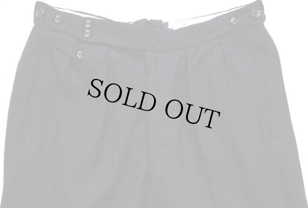 画像4: ビンテージ UNKNOWN ツータック 織り柄 ストライプ スラックス ウールパンツ 黒 w31 (4)