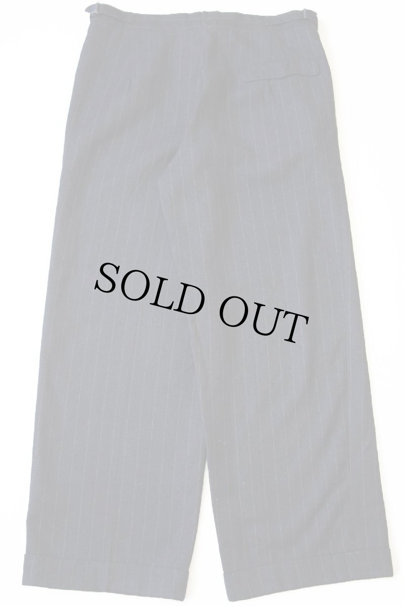 画像3: ビンテージ UNKNOWN ワンタック ストライプ スラックス ツイード ウールパンツ w36 (3)