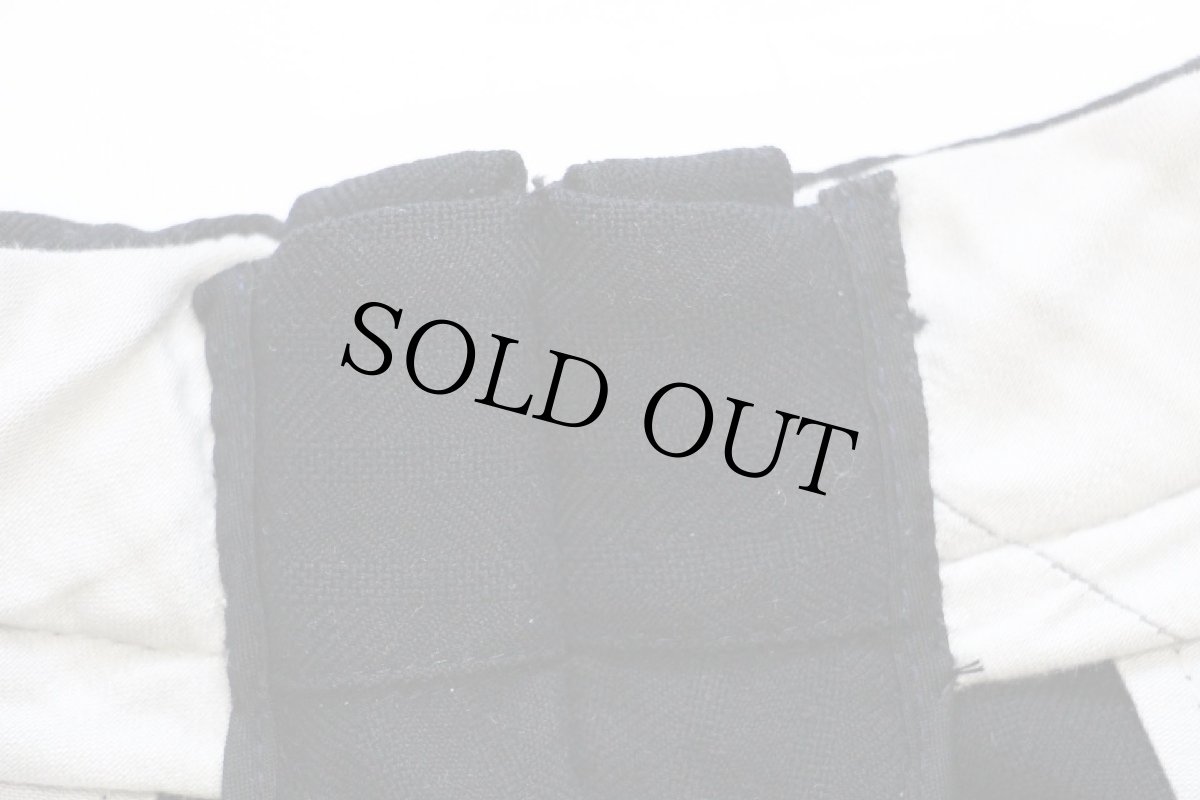 画像8: ビンテージ UNKNOWN ツータック 織り柄 ストライプ スラックス ウールパンツ 黒 w31 (8)