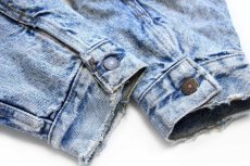 画像7: 80s USA製 Levi'sリーバイス 70417 バッファローチェック ネルライナー ケミカルウォッシュ デニムジャケット 4ポケット★アシッド (7)