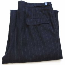 画像1: ビンテージ UNKNOWN ワンタック ストライプ スラックス ツイード ウールパンツ w36 (1)