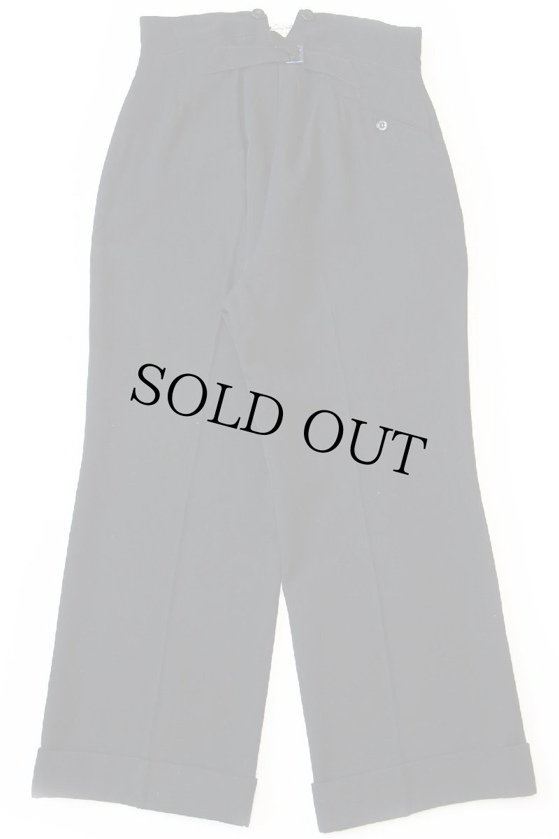 画像3: 40s UNKNOWN シンチバック ドレス ウールパンツ 黒 w30 (3)