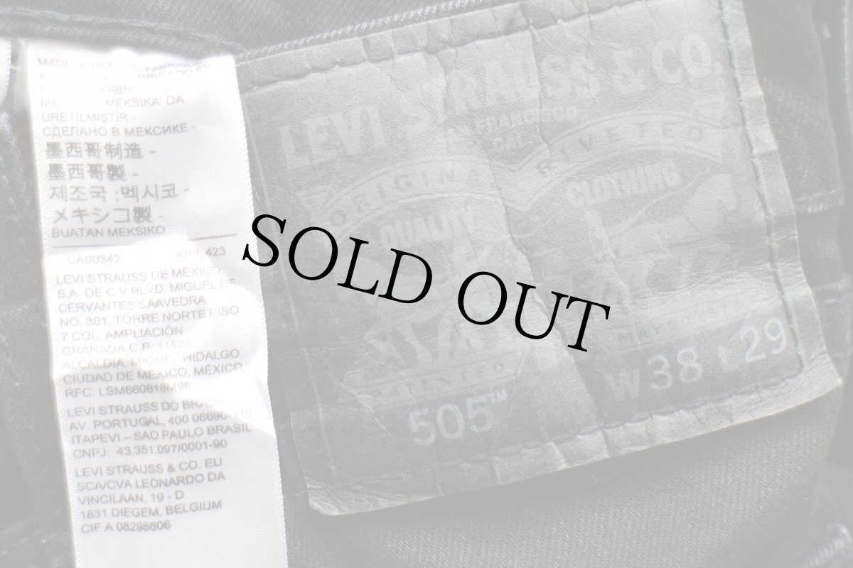 画像6: メキシコ製 Levi'sリーバイス 505 ストレッチ ブラック デニムパンツ w38 L29★65 (6)