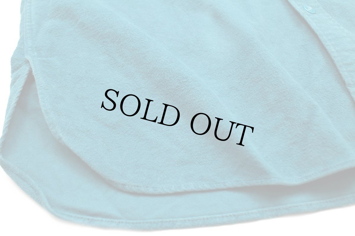 画像5: 80s USA製 L.L.Bean CHAMOIS CLOTH SHIRT 無地 コットン シャモアクロスシャツ 青緑 17.5 (5)