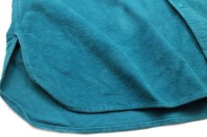 画像5: 80s USA製 L.L.Bean CHAMOIS CLOTH SHIRT 無地 コットン シャモアクロスシャツ 青緑 17.5 (5)