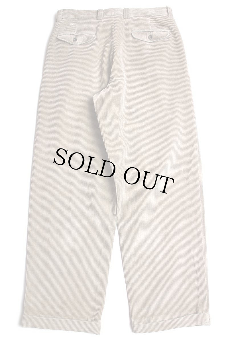 画像3: 90s L.L.Bean ツータック 太畝 コーデュロイパンツ ベージュ w34 (3)