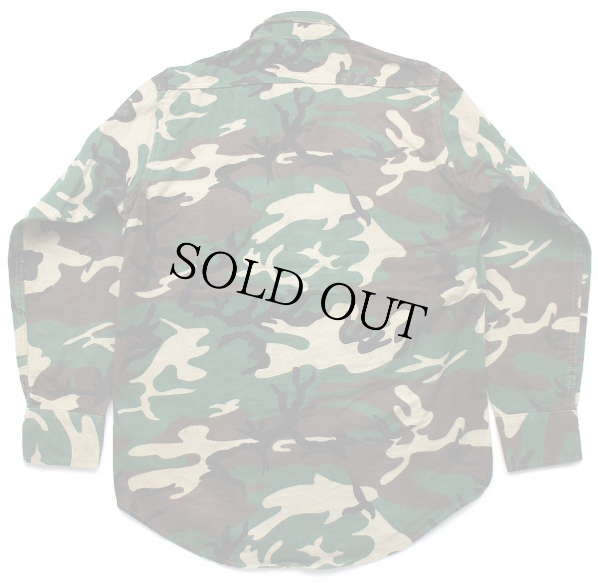 画像2: 80s USA製 DEERSKIN ウッドランドカモ コットン シャモアクロスシャツ M (2)