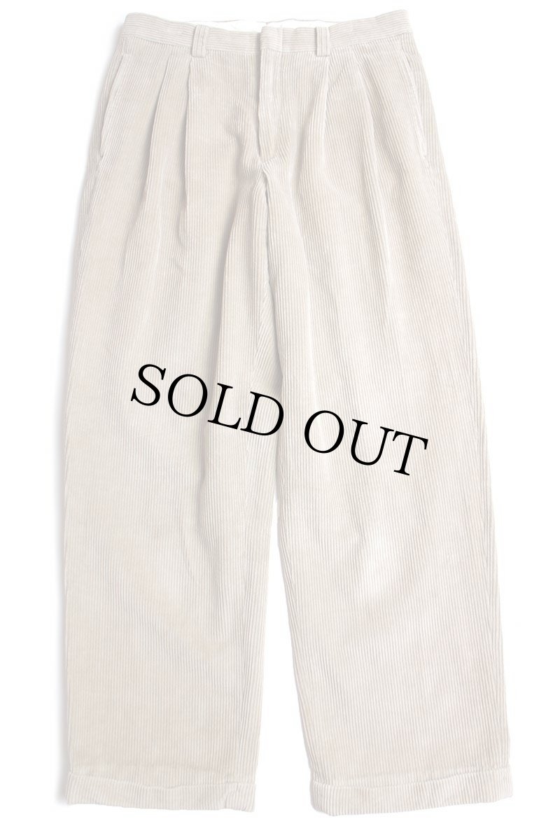 画像2: 90s L.L.Bean ツータック 太畝 コーデュロイパンツ ベージュ w34 (2)