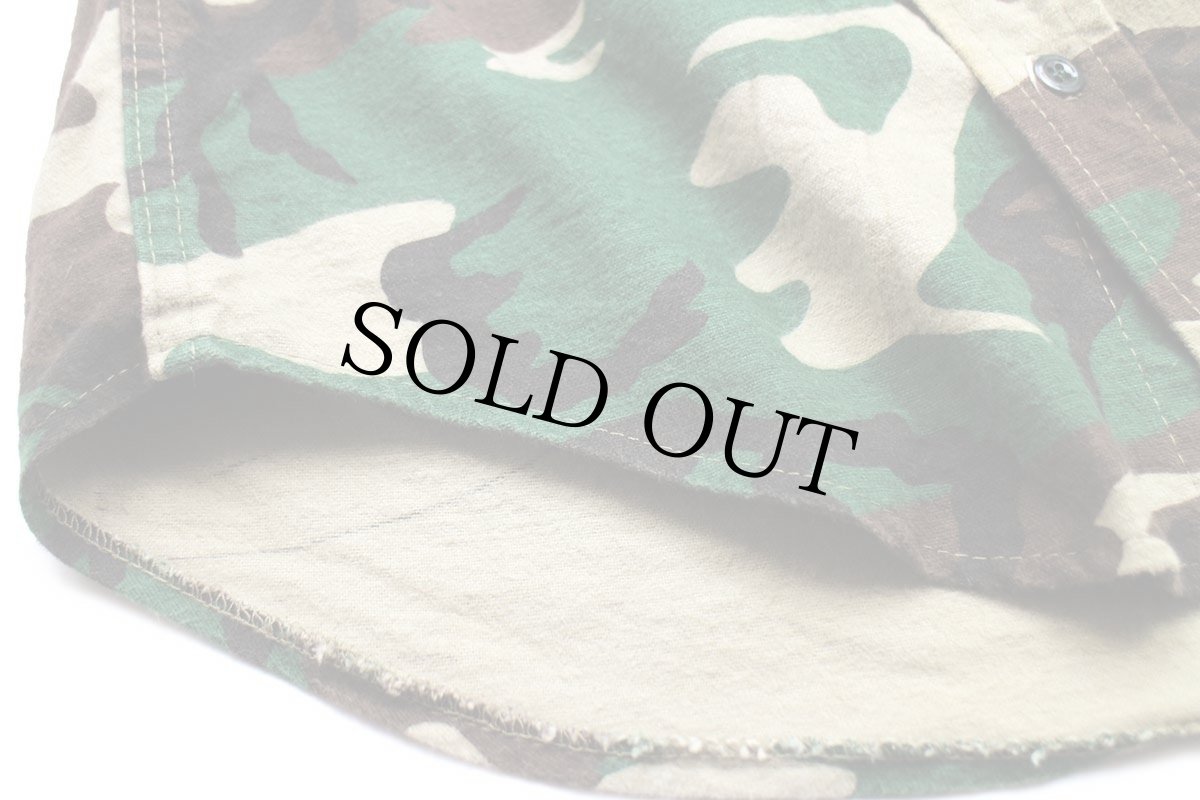 画像5: 80s USA製 DEERSKIN ウッドランドカモ コットン シャモアクロスシャツ M (5)