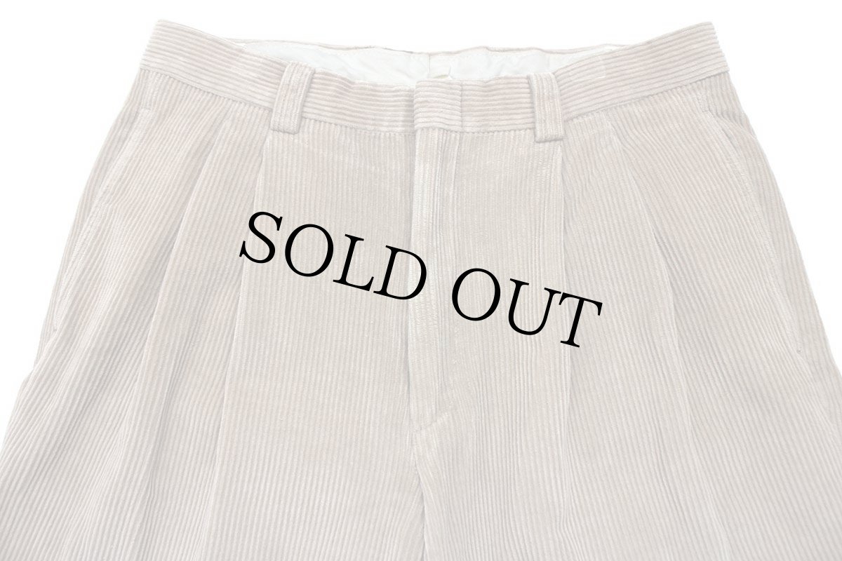 画像4: 90s L.L.Bean ツータック 太畝 コーデュロイパンツ ベージュ w34 (4)