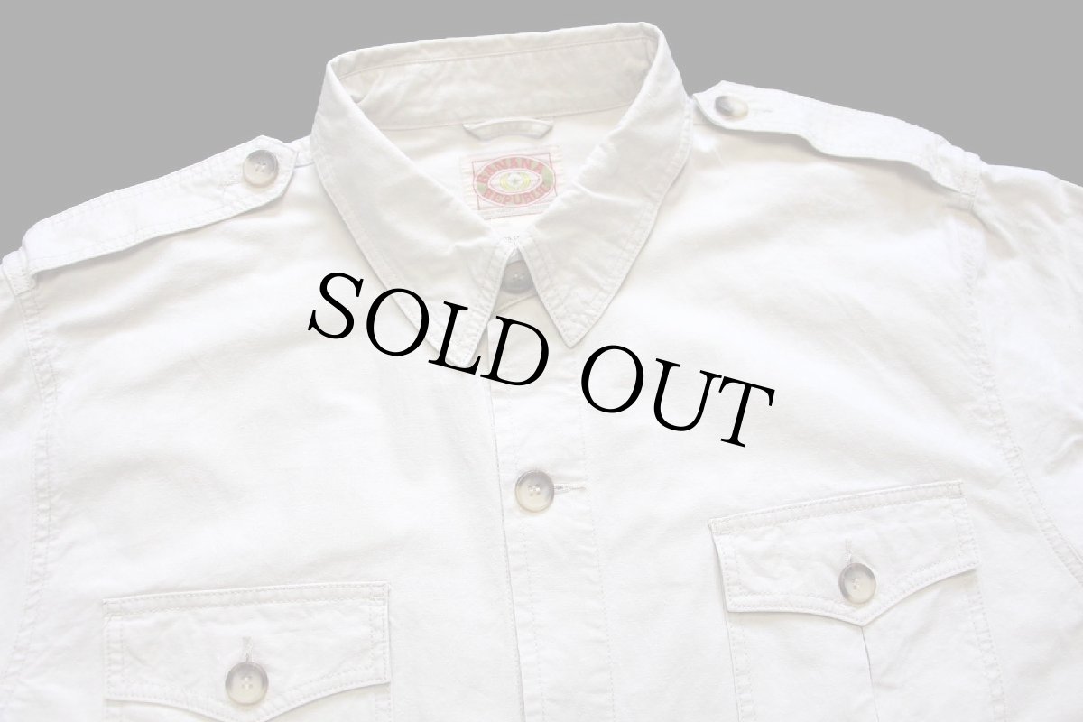 画像3: 80s BANANA REPUBLICバナナリパブリック コットン サファリジャケット ライトベージュ XL★特大 (3)