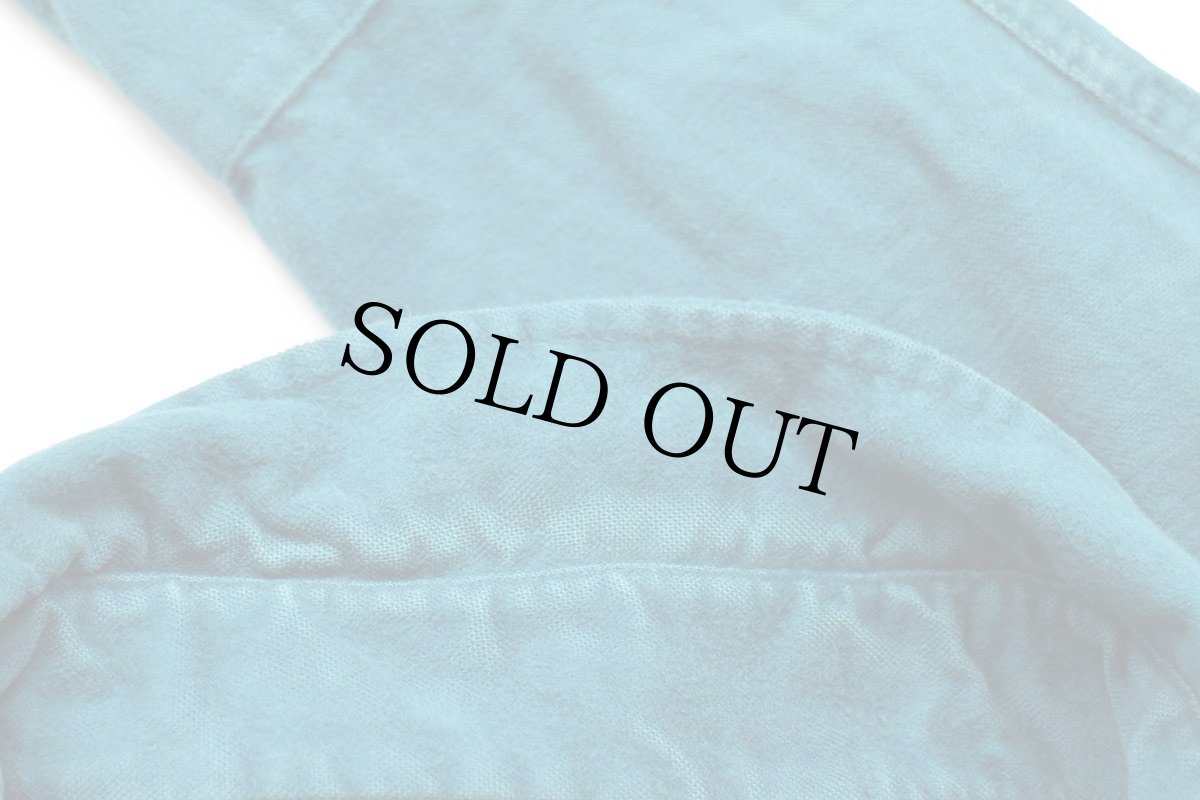 画像6: 80s USA製 L.L.Bean CHAMOIS CLOTH SHIRT 無地 コットン シャモアクロスシャツ 青緑 17.5 (6)