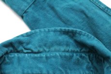 画像6: 80s USA製 L.L.Bean CHAMOIS CLOTH SHIRT 無地 コットン シャモアクロスシャツ 青緑 17.5 (6)