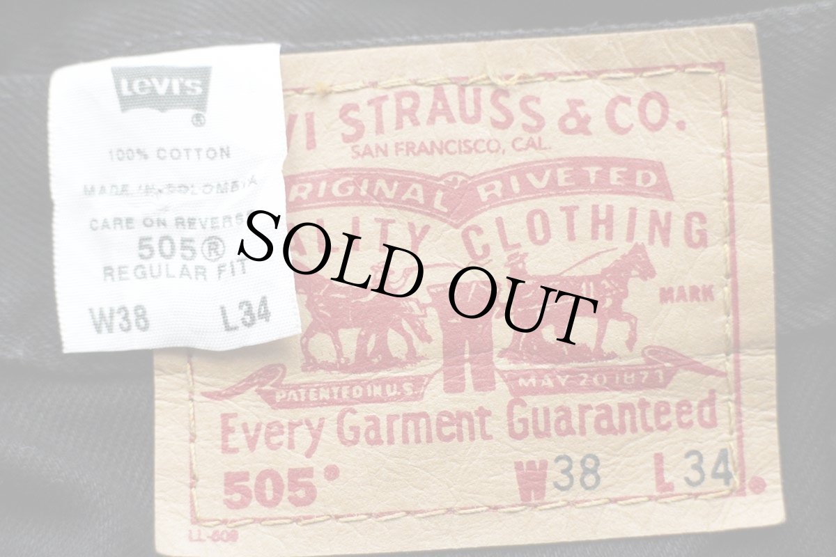 画像6: 00s Levi'sリーバイス 505 ブラック デニムパンツ w38 L34★64 (6)