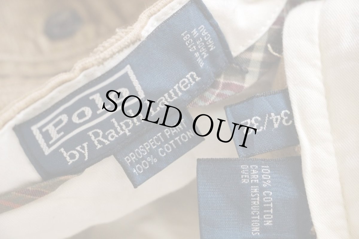 画像6: 00s ポロ ラルフローレン PROSPECT PANT コットン コーデュロイパンツ 薄茶 W34 L32★スラックス (6)