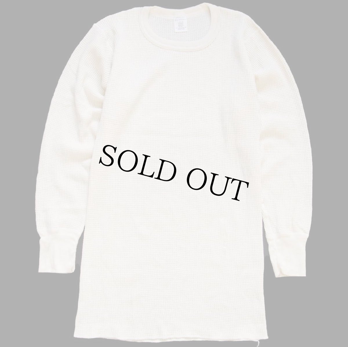 画像2: デッドストック★90s USA製 MORGAN MILLS コットン サーマルシャツ ナチュラル L (2)