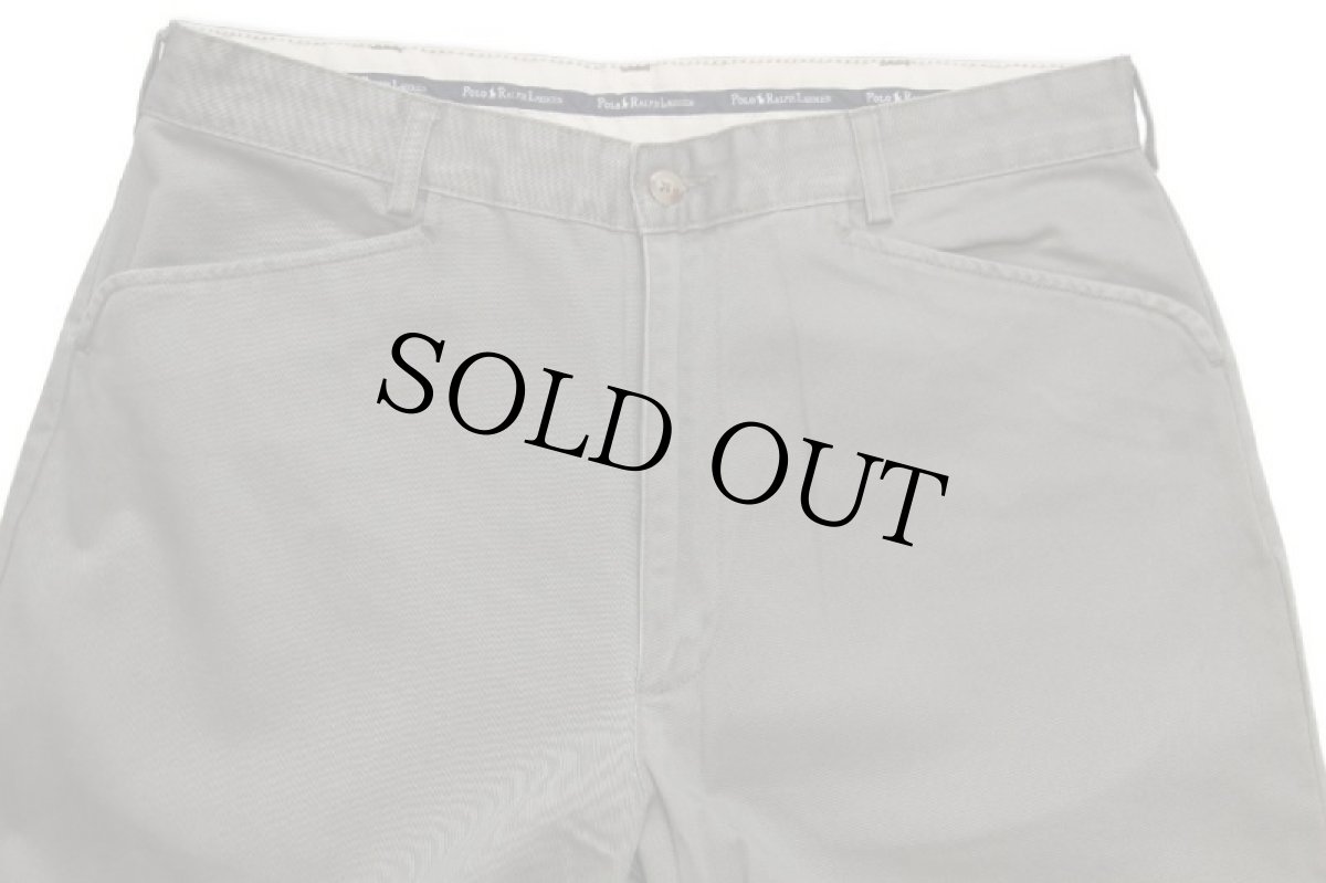 画像4: デッドストック★90s ポルトガル製 ポロ ラルフローレン MARTIN PANT コットン チノパン グレー w33 L34★フリスコ (4)