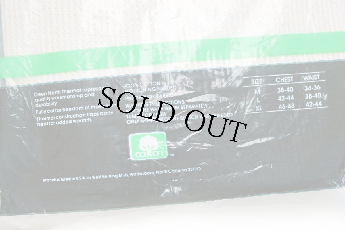 画像4: デッドストック★80s USA製 DEEP NORTH コットン サーマルシャツ ナチュラル M (4)