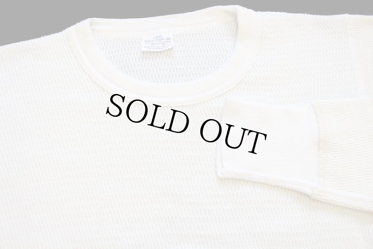 画像4: 80s USA製 OAKTON サーマルシャツ ナチュラル L (4)