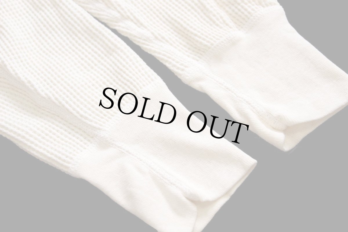 画像6: デッドストック★90s USA製 MORGAN MILLS コットン サーマルシャツ ナチュラル L (6)