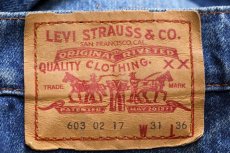 画像6: 80s フランス製 Levi'sリーバイス 603 黒カン デニムパンツ ヒゲ w31★ユーロ (6)