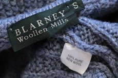 画像4: BLARNEY Woollen Mills 編み柄 ウールニット パーカー ブルーグレー S★カーディガン (4)